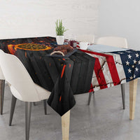 Custom American Flag and Bald Eagle Darts Tablecloth with Flaming Dartboard - Wonder Print Shop