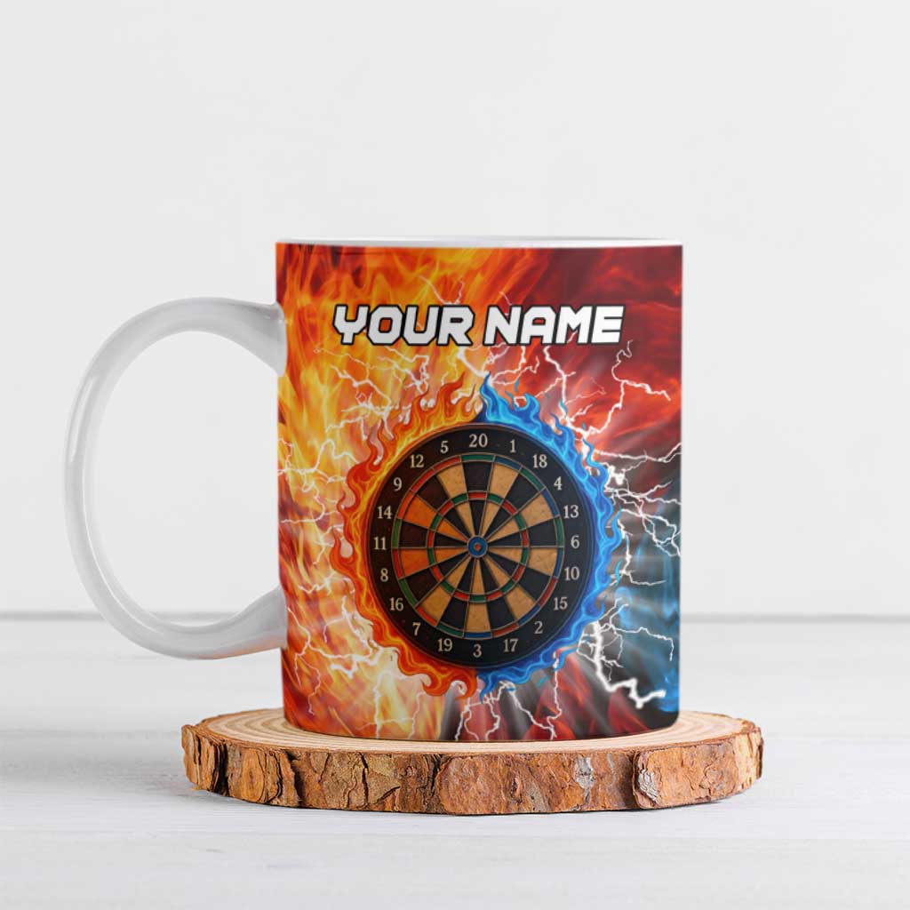 Custom Thunder Lightning Darts Ceramic Mug Dartboard Water Fire - Wonder Print Shop