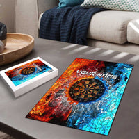 Custom Thunder Lightning Darts Puzzle Dartboard Water Fire - Wonder Print Shop