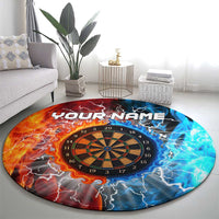 Custom Thunder Lightning Darts Round Carpet Dartboard Water Fire - Wonder Print Shop
