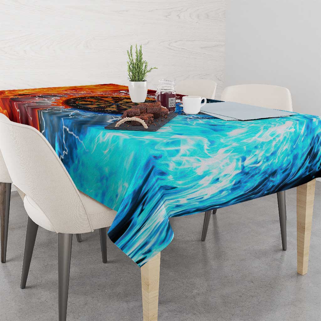Custom Thunder Lightning Darts Tablecloth Dartboard Water Fire - Wonder Print Shop