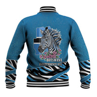 Botswana Independence Day Baseball Jacket Flying Dove Graphic Zebra Portrait Flag Map