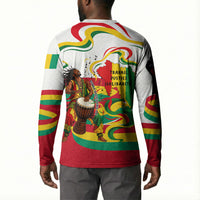 Guinea Independence Day Conakry Button Sweatshirt African Flag Djembe Drum Freedom