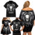 Skull and Wings Family Matching Off Shoulder Short Dress and Hawaiian Shirt Even The Devil Was Once An Angel - Wonder Print Shop