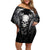 Skull and Wings Family Matching Off Shoulder Short Dress and Hawaiian Shirt Even The Devil Was Once An Angel - Wonder Print Shop