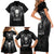 Skull and Wings Family Matching Short Sleeve Bodycon Dress and Hawaiian Shirt Even The Devil Was Once An Angel - Wonder Print Shop