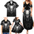 Skull and Wings Family Matching Summer Maxi Dress and Hawaiian Shirt Even The Devil Was Once An Angel - Wonder Print Shop