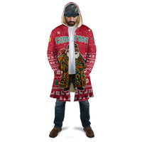 Cameroon Christmas Cloak with Red Snowflake Pattern Traditional Santa and Map Motif - Wonder Print Shop