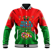 Ida B. Wells Fearless Baseball Jacket Festive Pop Art Comic Christmas
