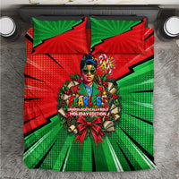 Ida B. Wells Fearless Bedding Set Festive Pop Art Comic Christmas