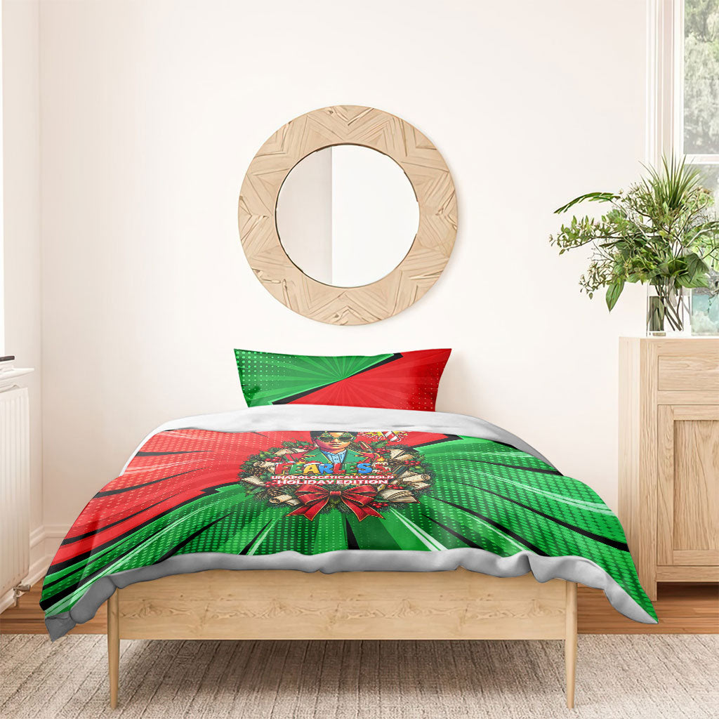 Ida B. Wells Fearless Bedding Set Festive Pop Art Comic Christmas