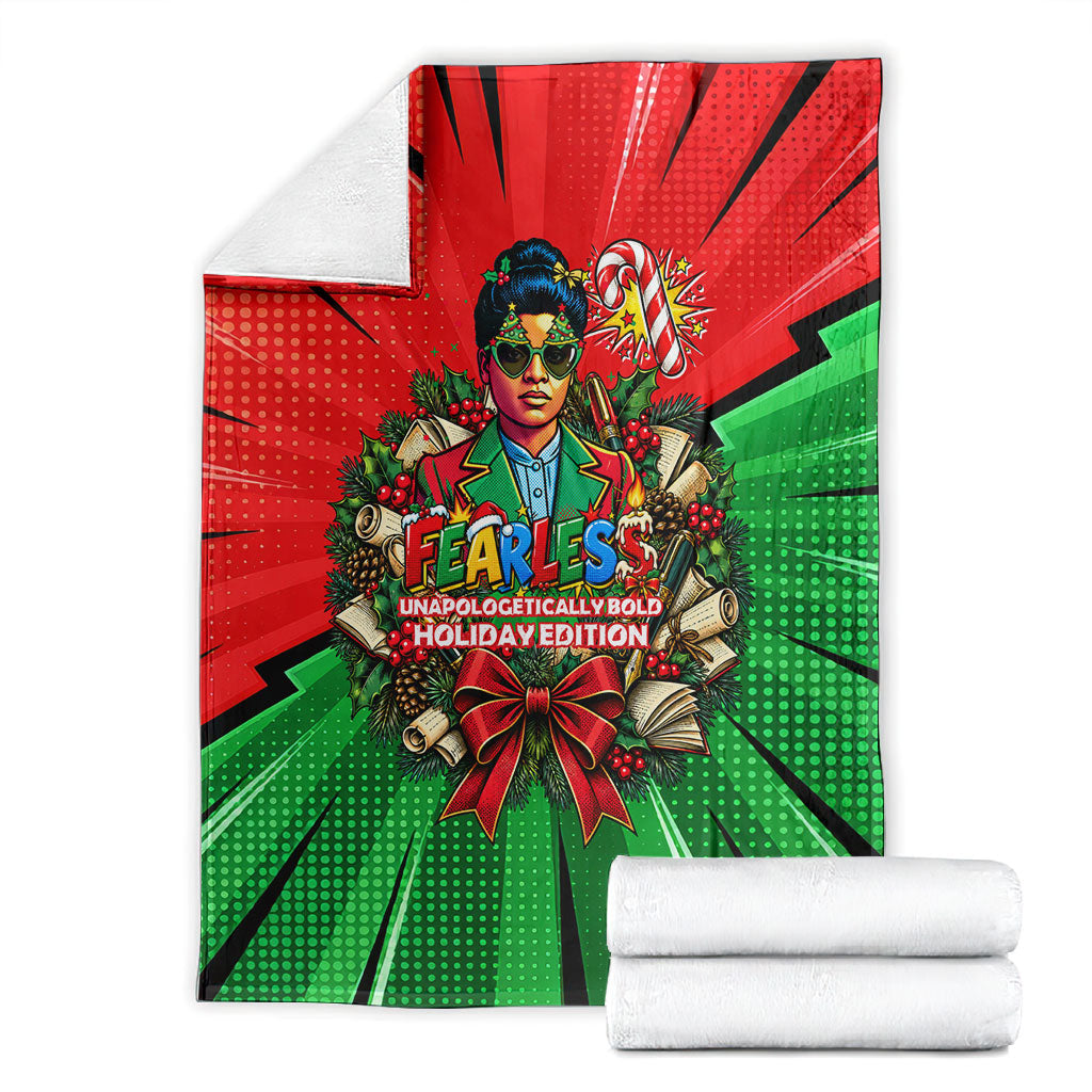 Ida B. Wells Fearless Blanket Festive Pop Art Comic Christmas