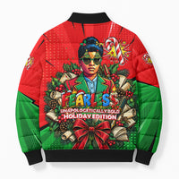 Ida B. Wells Fearless Bomber Puffer Jacket Festive Pop Art Comic Christmas