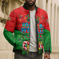 Ida B. Wells Fearless Bomber Puffer Jacket Festive Pop Art Comic Christmas