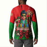 Ida B. Wells Fearless Button Sweatshirt Festive Pop Art Comic Christmas