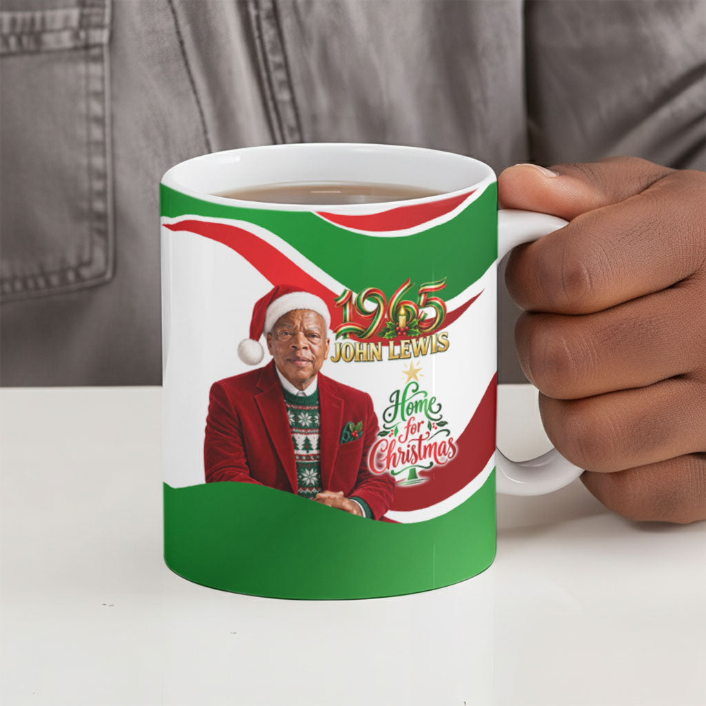 John Lewis Home For Christmas Ceramic Mug Honoring John Lewis Legacy Light Courage