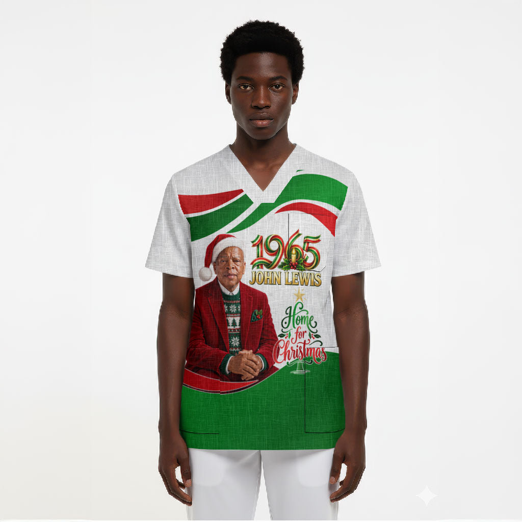 John Lewis Home For Christmas Scrub Top Honoring John Lewis Legacy Light Courage