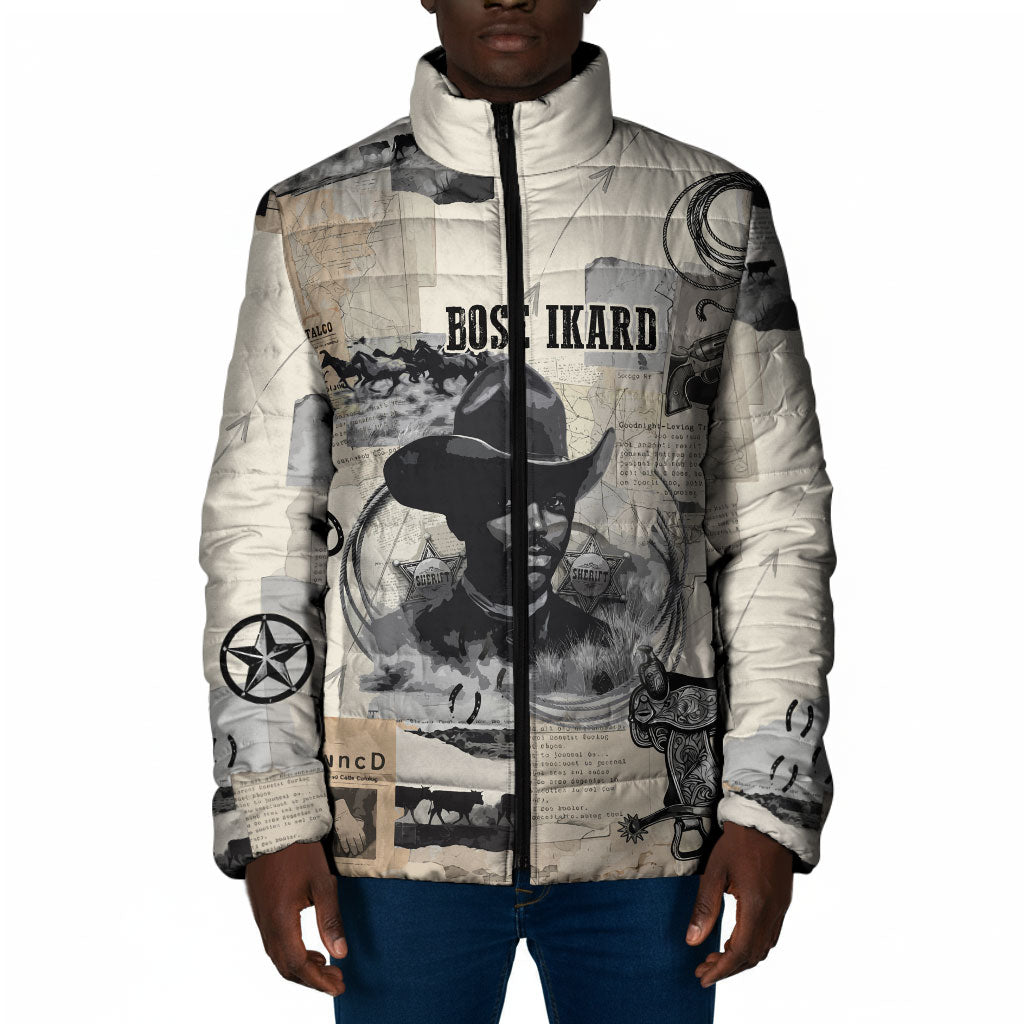 Bose Ikard Black Cowboy Padded Jacket Vintage Newspaper Collage Old West African American History Art