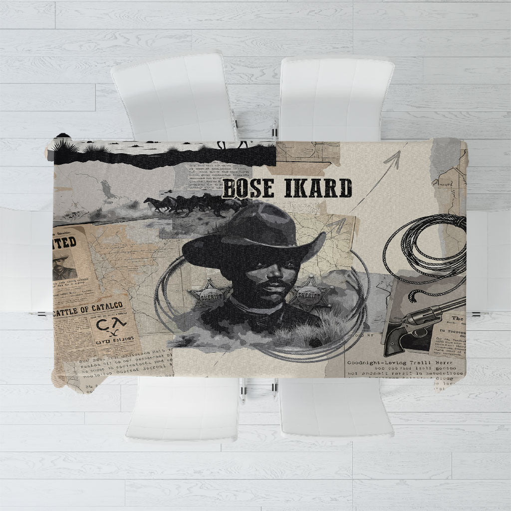 Bose Ikard Black Cowboy Tablecloth Vintage Newspaper Collage Old West African American History Art