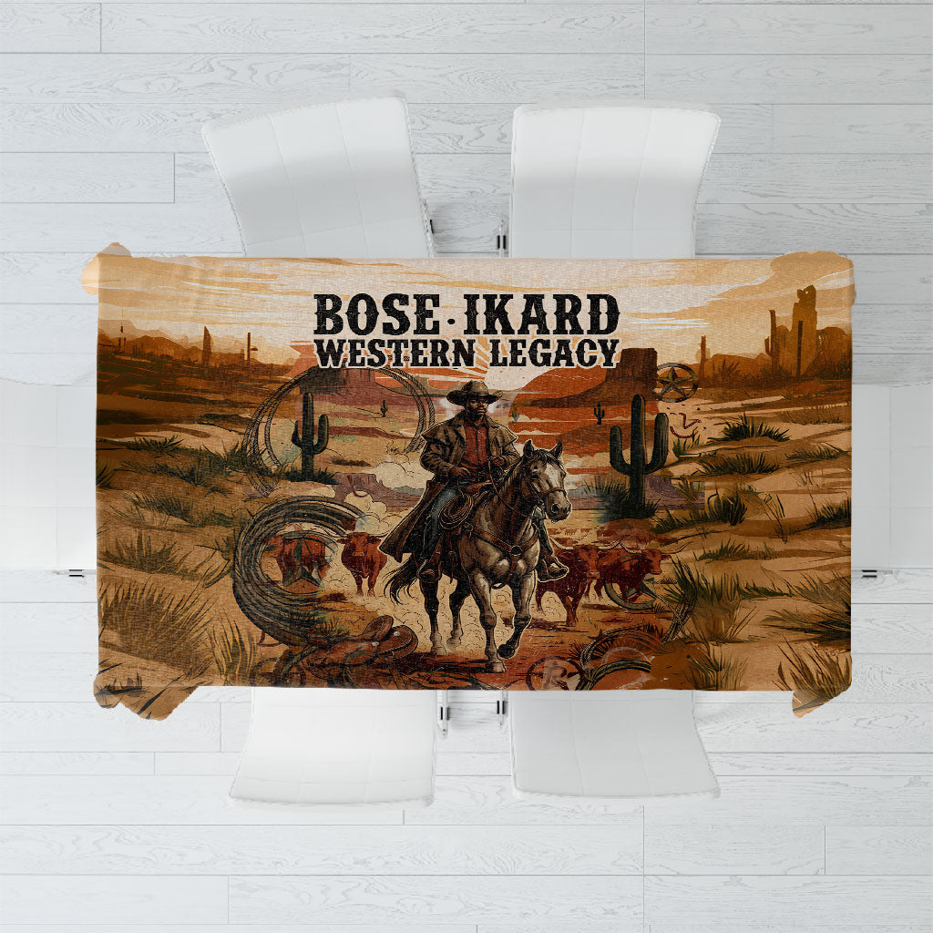 Bose Ikard Black Cowboy Texas Trail Driver Tablecloth Vintage Western Desert Collage African American History Art