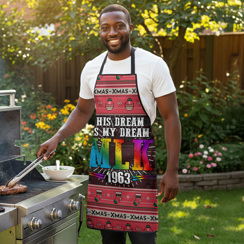 Martin Luther King Jr Christmas Apron Civil Rights Quote Rainbow Gradient