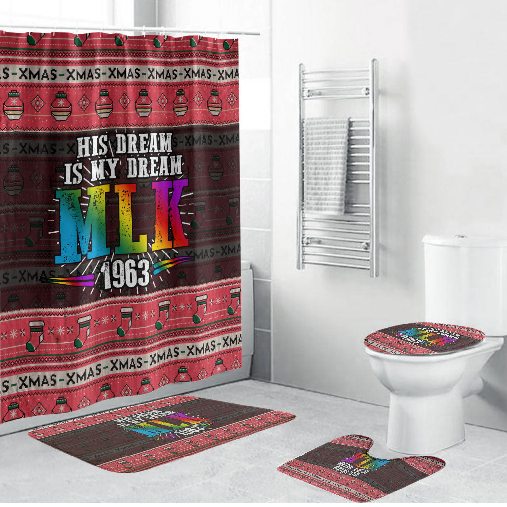 Martin Luther King Jr Christmas Bathroom Set Civil Rights Quote Rainbow Gradient