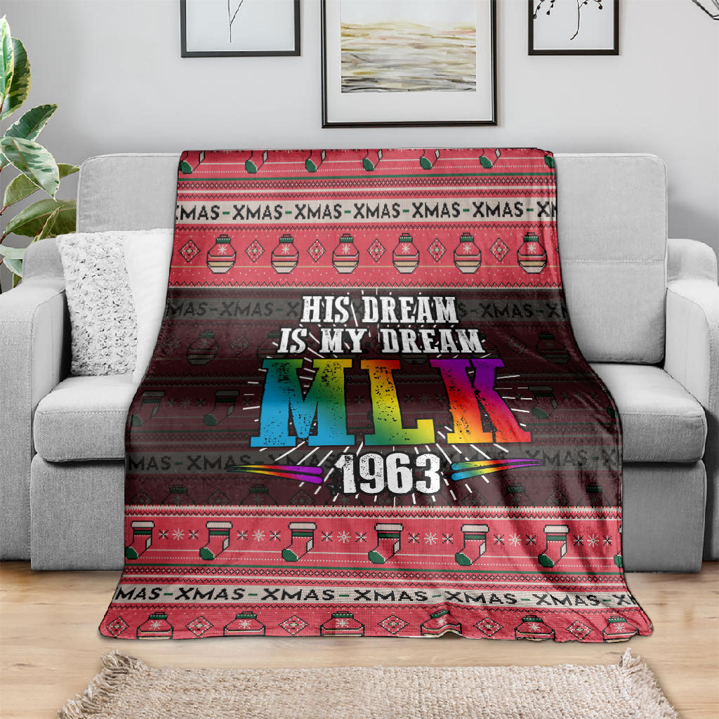 Martin Luther King Jr Christmas Blanket Civil Rights Quote Rainbow Gradient
