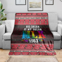 Martin Luther King Jr Christmas Blanket Civil Rights Quote Rainbow Gradient