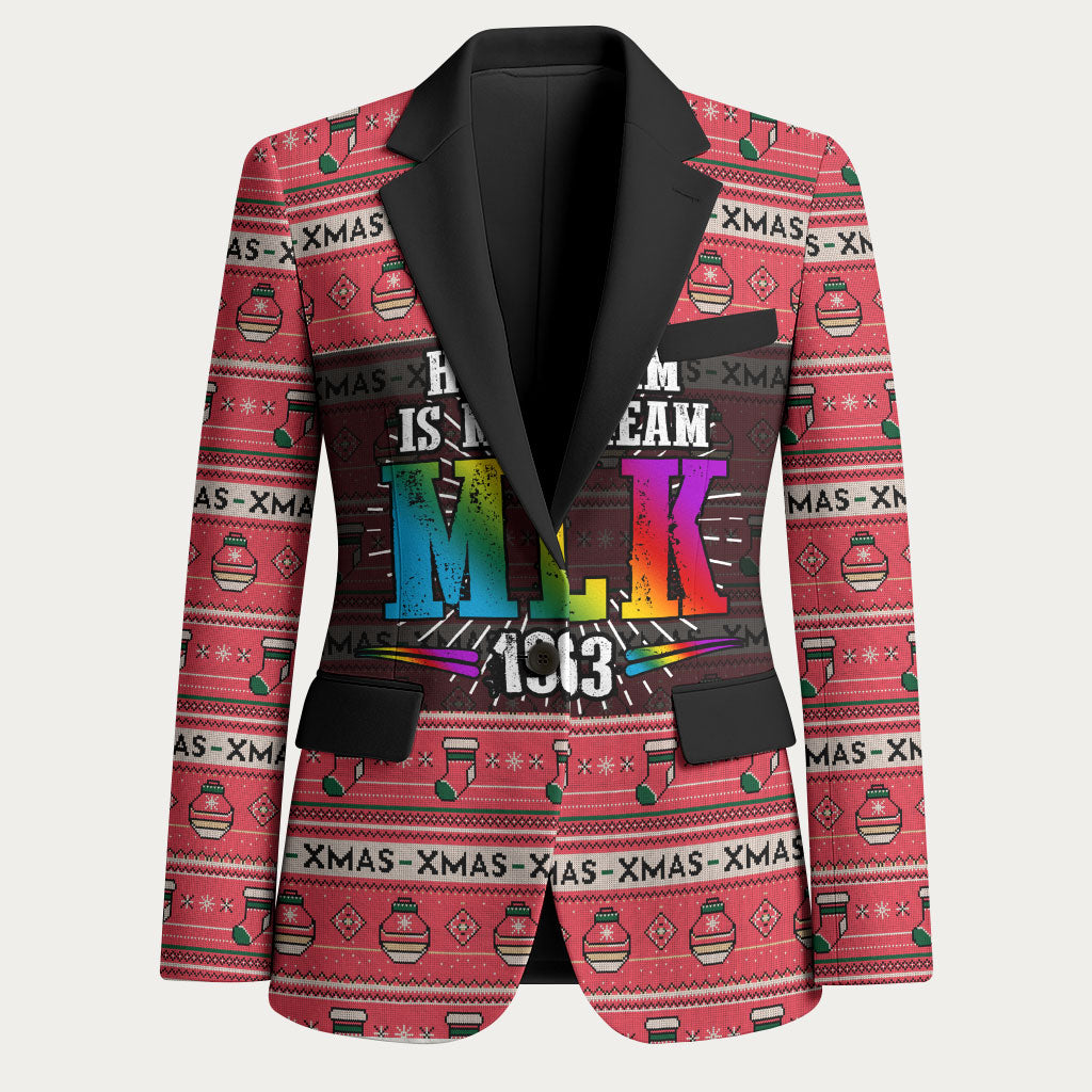 Martin Luther King Jr Christmas Blazer Civil Rights Quote Rainbow Gradient