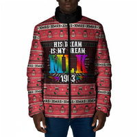 Martin Luther King Jr Christmas Padded Jacket Civil Rights Quote Rainbow Gradient