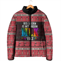 Martin Luther King Jr Christmas Padded Jacket Civil Rights Quote Rainbow Gradient