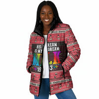 Martin Luther King Jr Christmas Padded Jacket Civil Rights Quote Rainbow Gradient