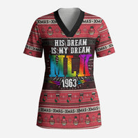Martin Luther King Jr Christmas Scrub Top Civil Rights Quote Rainbow Gradient