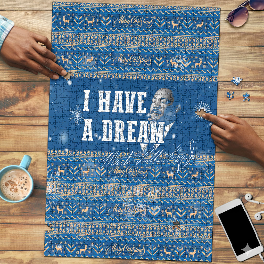 Martin Luther King Jr Christmas Puzzle I Have A Dream Quote Ugly Sweater Knitted Pattern