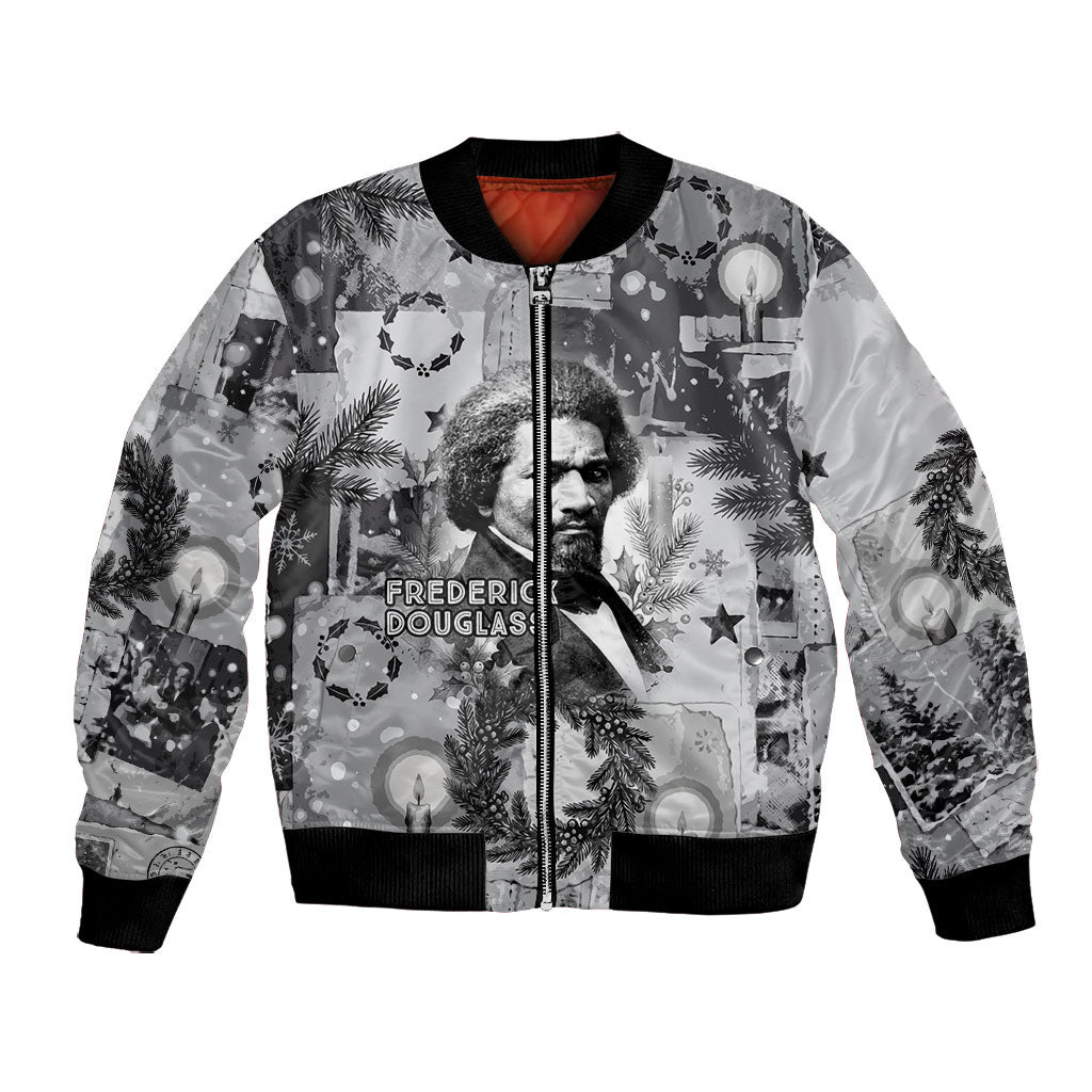 Frederick Douglass Christmas Bomber Jacket Vintage Portrait Vintage Newspaper Collage Liberty Bell