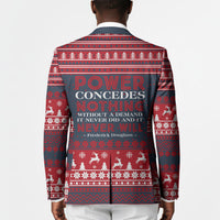 Frederick Douglass Christmas Blazer Power Concedes Nothing Quote Ugly Sweater Knitted Pattern