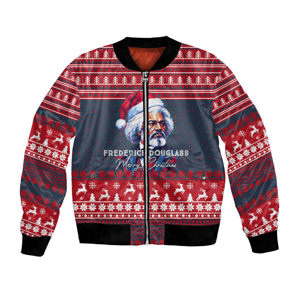 Frederick Douglass Christmas Bomber Jacket Power Concedes Nothing Quote Ugly Sweater Knitted Pattern