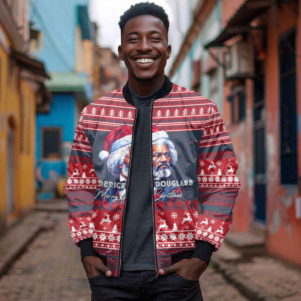 Frederick Douglass Christmas Bomber Jacket Power Concedes Nothing Quote Ugly Sweater Knitted Pattern