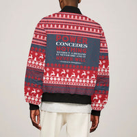 Frederick Douglass Christmas Bomber Jacket Power Concedes Nothing Quote Ugly Sweater Knitted Pattern