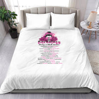 White duvet cover bedding set with pink floral skull graphic and matching pillowcases