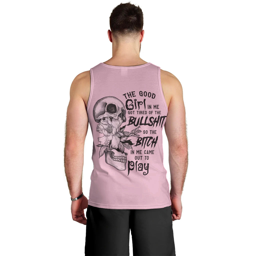 The Good Girl In Me Got Tired Skull Men Tank Top - Wonder Print Shop