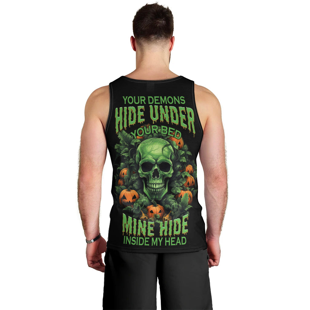 Your Demons Hide Under Your Bed Skull Halloween Men Tank Top - Wonder Print Shop