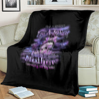 Black throw blanket with large purple skull graphic and 'I'm A Crazy Mother' text
