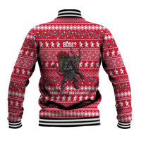 Austria Christmas Baseball Jacket with German Text Red Pattern and Festive Lights - Wonder Print Shop
