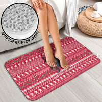 Austria Christmas Bathroom Set with German Text Red Pattern and Festive Lights - Wonder Print Shop