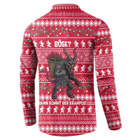 Austria Christmas Button Sweatshirt with German Text Red Pattern and Festive Lights - Wonder Print Shop