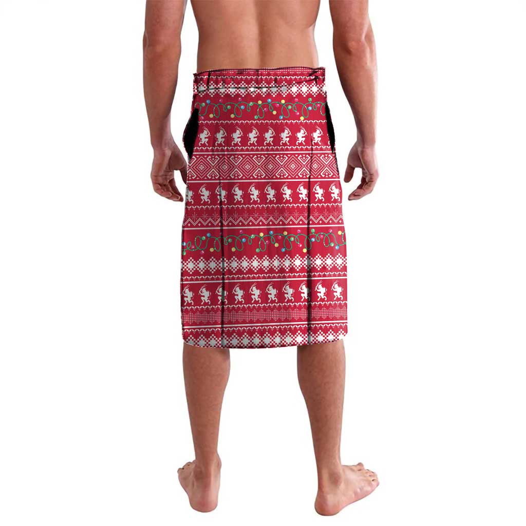 Austria Christmas Lavalava with German Text Red Pattern and Festive Lights - Wonder Print Shop