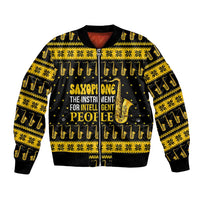 Saxophone The Instrument For Intellegent People Christmas Bomber Jacket Xmas Holiday Patterns - Wonder Print Shop