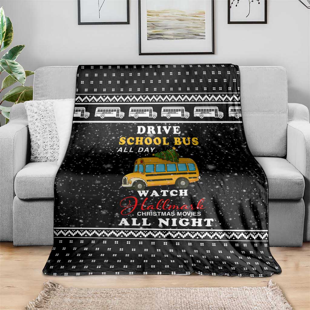 School Bus All Day Christmas Blanket Xmas Holiday Patterns - Wonder Print Shop