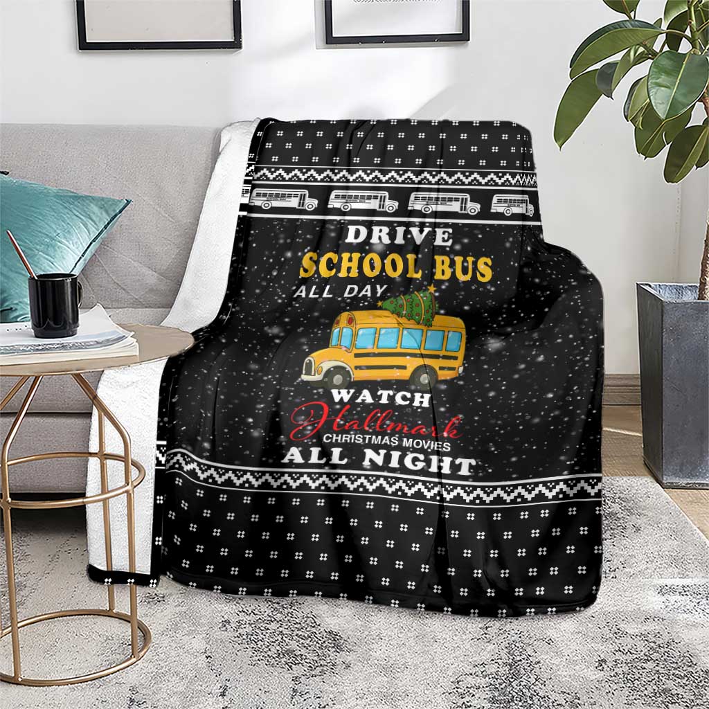 School Bus All Day Christmas Blanket Xmas Holiday Patterns - Wonder Print Shop